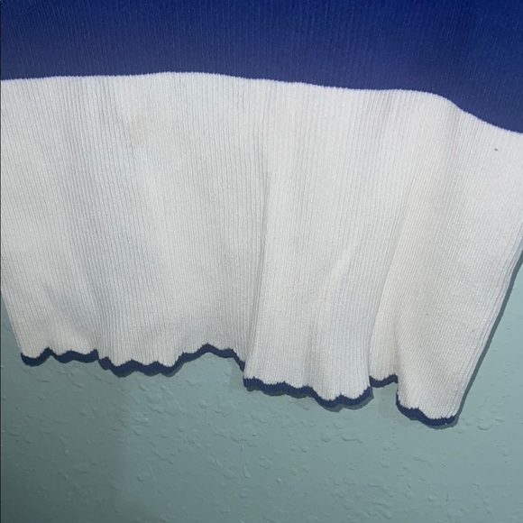 Zara Black, White, and Blue Striped Knit Top - Picture 4 of 5